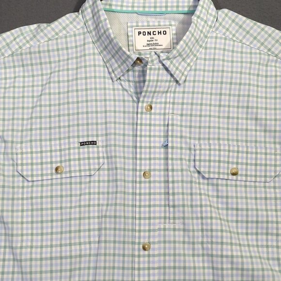 Poncho Shirt Men's XXL Multicolor Long Sleeve Button Up Magnetic Pockets - Picture 3 of 11